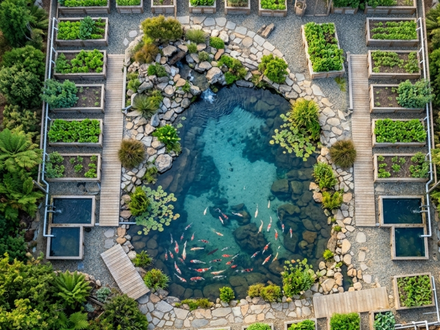 Carpa koi in acquaponica