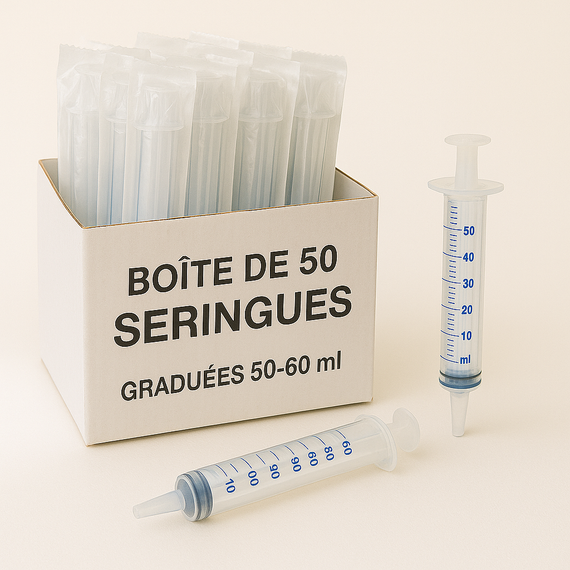 Seringue plastique graduée lot 50
