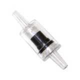 Clapet anti-retour Amtra transparent à clapet noir pour tuyau d'air 4/6 mm