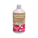 Flacon de 500 ml d'engrais organique de floraison, étiquette rose
