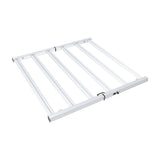 Luminaire LED Lazerlite Compact 720 W, cadre blanc et barres LED vus de trois quarts