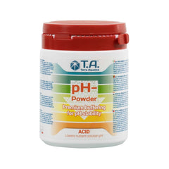 Dose pH-Korrektionspulver pH- von Terra Aquatica, 250-g-Format, auf weißem Hintergrund