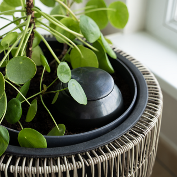 Olla Gris en situation – arrosage éco-responsable au potager et en jardinière