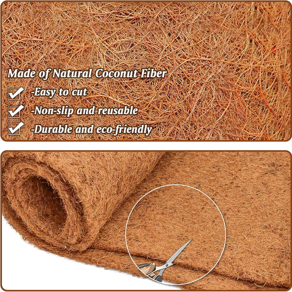 Tapis fibre de coco vue détaillée – texture du paillage naturel pour rétention d'eau