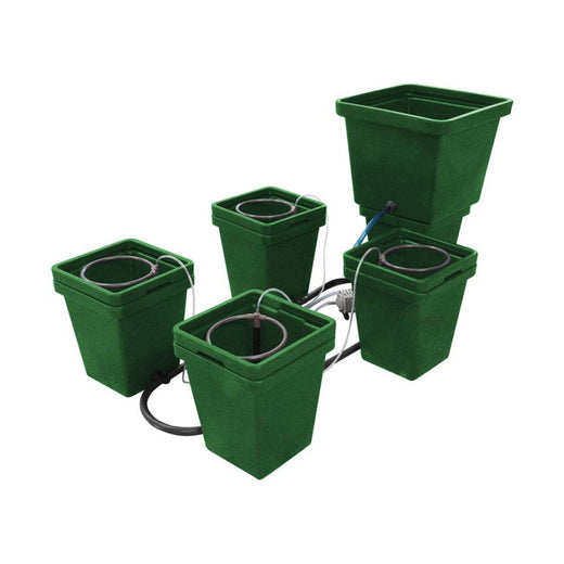 Kit de quatre pots reliés à leur réserve, vue d'ensemble