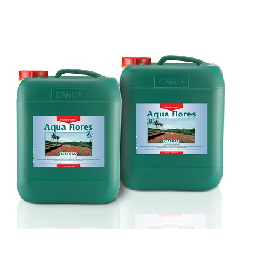 Deux bidons de 10 L de CANNA Aqua Flores, partie A et partie B