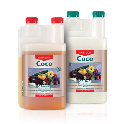 Deux flacons d'1 L de CANNA Coco, partie A et partie B