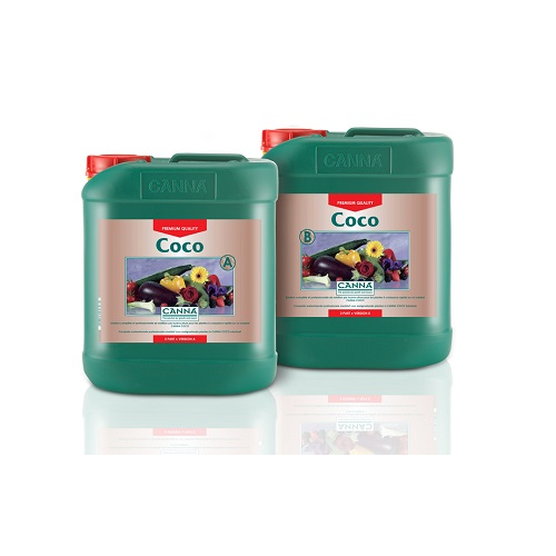 Deux bidons de 5 L de CANNA Coco, partie A et partie B