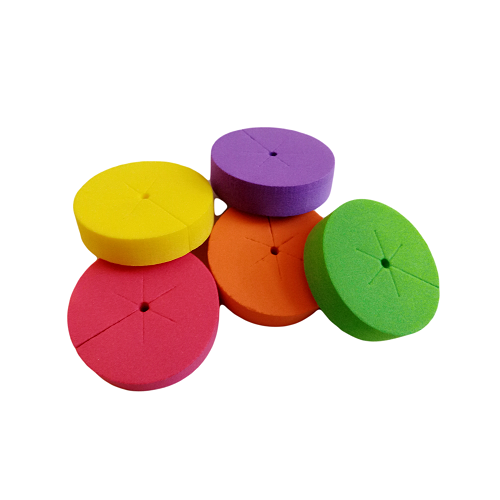 Disques en néoprène de couleurs jaune, violet, orange, rose et vert, de 5,1 cm