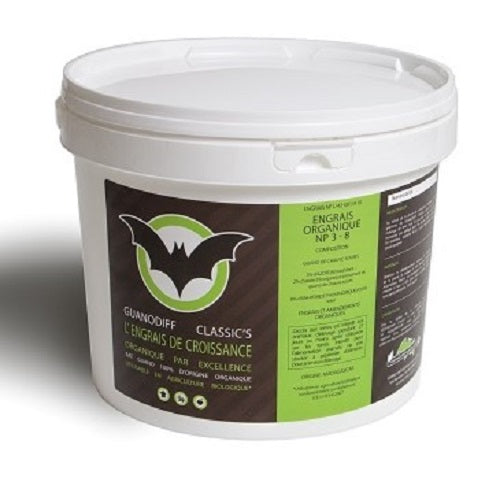 Seau de 2 kg de Guanodiff Classic's, engrais au guano pour le potager
