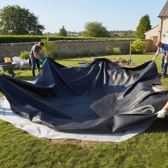 Bâche EPDM vue d'ensemble – liner caoutchouc résistant aux UV et au gel pour bassin extérieur