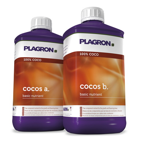 Engrais Cocos A et B Plagron, étiquettes orange vues de face