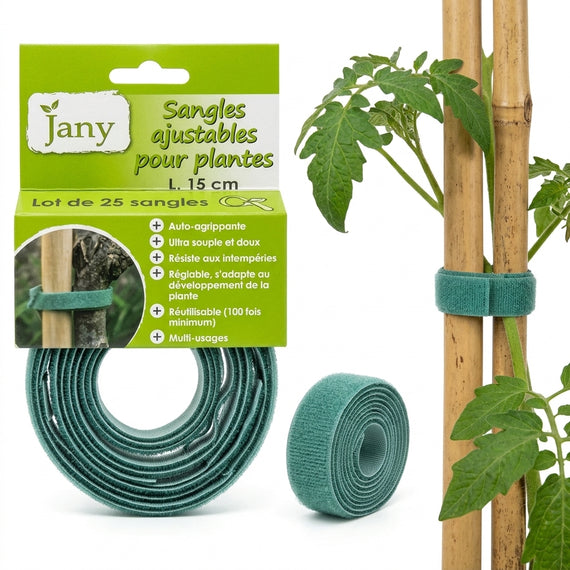 Sangles d'attache pour plantes, ajustables, lot de 25