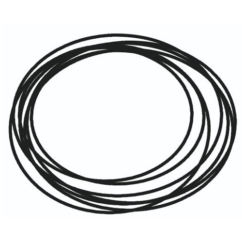 Couronne de tuyau goutte à goutte noir de 6 mm, enroulée sur fond blanc