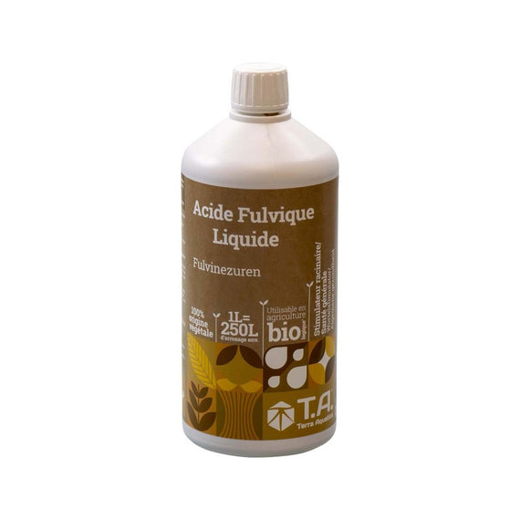 Flacon de 1 L d'acide fulvique liquide, étiquette brune, 1 L pour 250 L