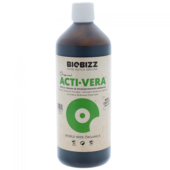 Bouteille d'un litre d'Acti-Vera BioBizz pour l'arrosage et la pulvérisation