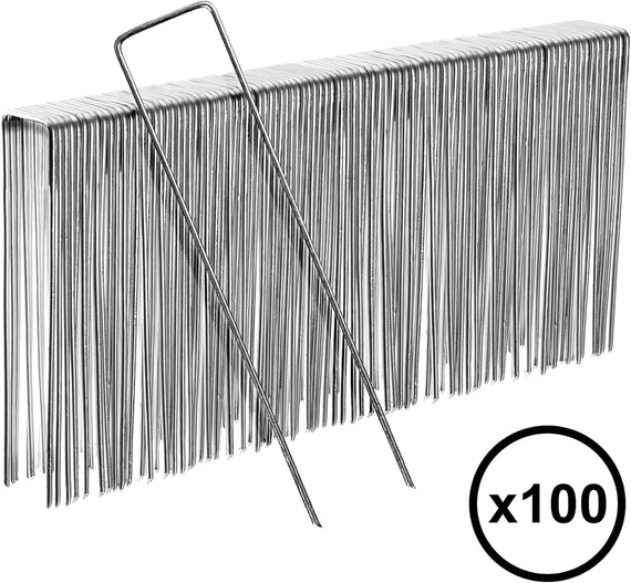 Agrafes en acier galvanisé pour fixation toile tissée, bâche et voile d'hivernage au jardin potager