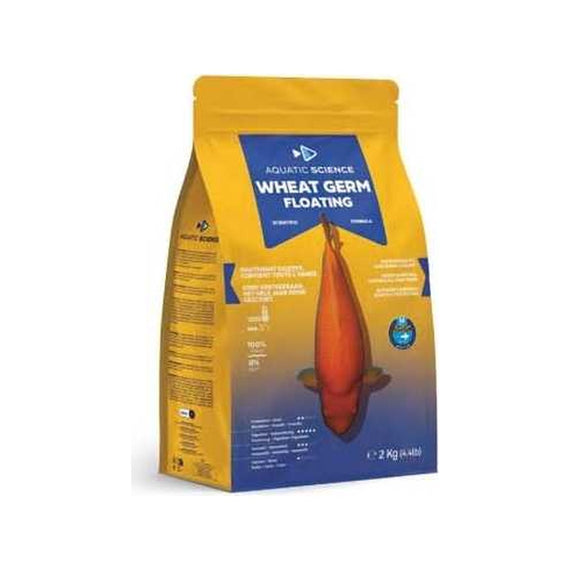 Sacco richiudibile da 2 kg di mangime Wheat Germ Floating per koi di grandi dimensioni, granuli large da 6 a 7 mm