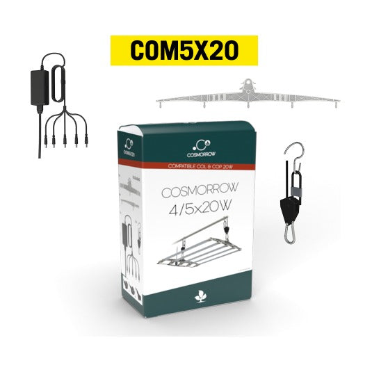 Bloc d'alimentation Cosmorrow 4 ou 5 x 20 W à cinq sorties, avec support et suspension
