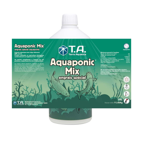 Aquaponic Mix Terra Aquatica 10 L — engrais organique pour ferme aquaponique professionnelle