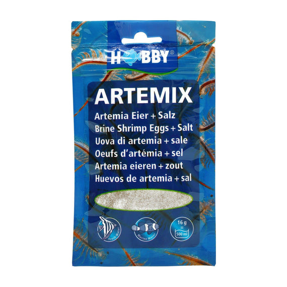 Zakje Hobby Artemix, gebruiksklaar mengsel van artemia-eitjes en zout