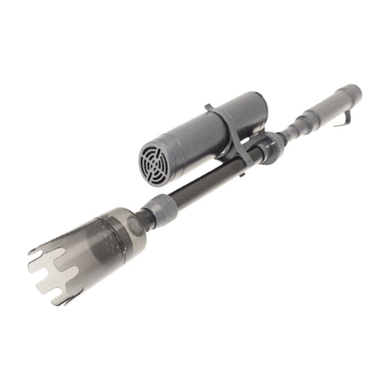 Amtra Smart battery-powered vacuum cleaner assembled, with its notched bell and filter housing