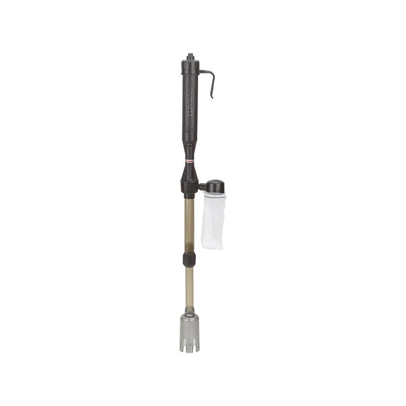 Amtra Handy battery-powered gravel cleaner assembled, with its filter sock