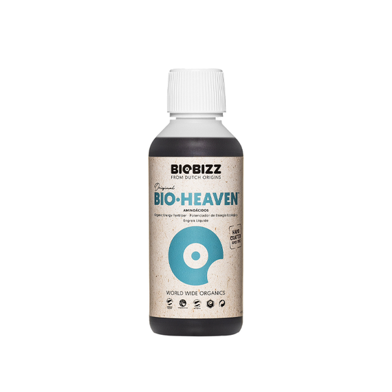 Flacon de 250 ml de Bio-Heaven BioBizz, biostimulant aux acides aminés