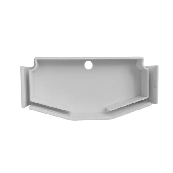 Bouchon plein pour gouttière NFT 100 x 50 mm vu de l'intérieur, avec ses rebords d'emboîtement