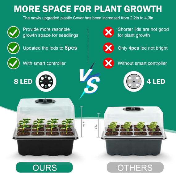 Kit germination vue de dessus avec alvéoles remplies de substrat humide pour semis