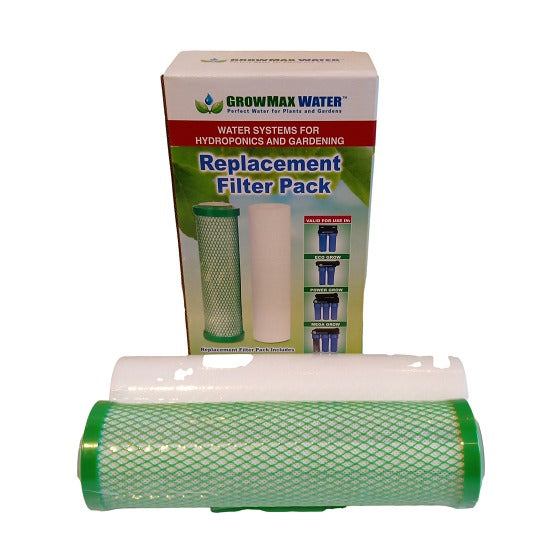Paire de cartouches de rechange GrowMax, préfiltre à sédiments blanc et bloc de charbon vert