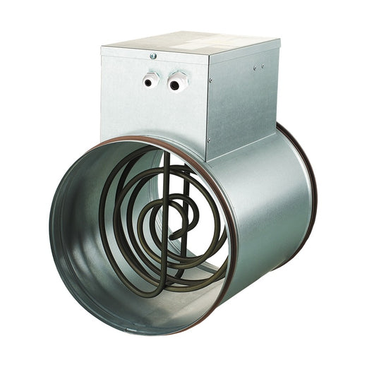 Chauffage de gaine Vents de 150 mm, caisson galvanisé et résistance en spirale visible dans le conduit