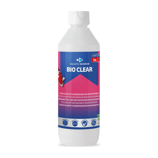 Flacon de clarifiant Aquatic Science Bio Clear 500 ml contre l'eau trouble du bassin