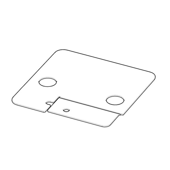 Dessin du couvercle carré de 43 cm, deux grandes ouvertures, une petite et la trappe de vérification