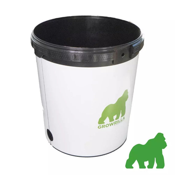 Cuba de cultivo RDWC 2.0 de 19 L, branca no exterior e preta no interior, furada para a rede, vendida sem tampa