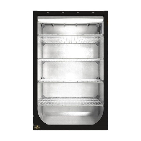 Dark Propagator DP120 de face, porte ouverte sur ses étages et son intérieur réfléchissant