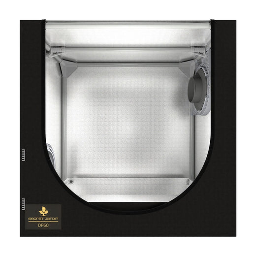 Chambre de propagation Dark Propagator DP60 de face, porte ouverte sur l'intérieur réfléchissant