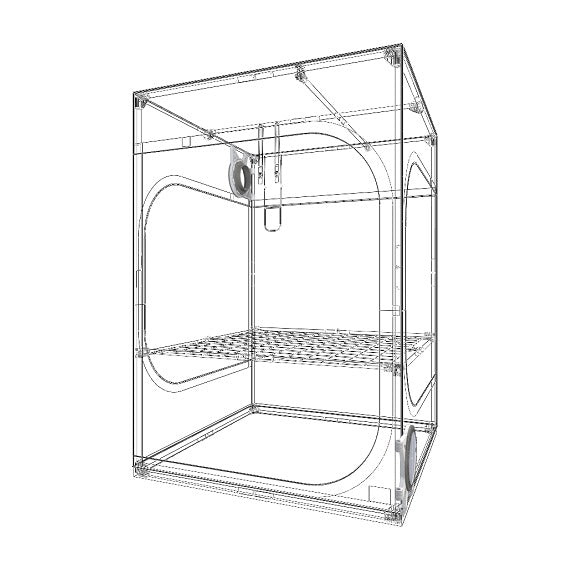 Structure tubulaire de la Dark Room DR150 R4 dessinée seule, vue en trois dimensions