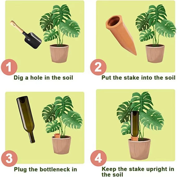 Mini olla terre cuite vue de profil pour comprendre mécanisme d'irrigation par capillarité