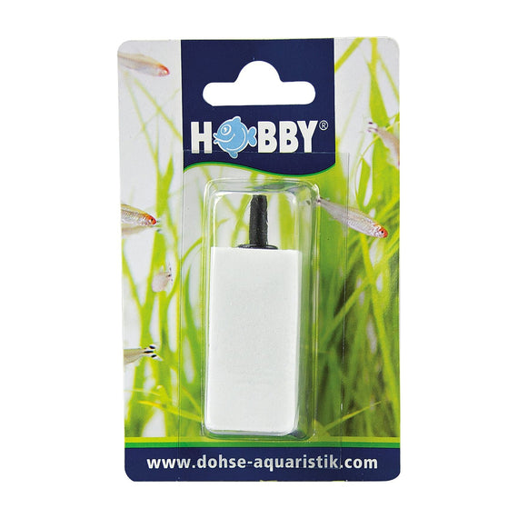 Quaderförmiger Hobby-Ausströmer aus Keramik, 50 x 25 x 25 mm, in seiner Blisterverpackung