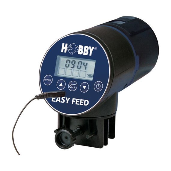Dispensador automático de comida Hobby Easy Feeder con pantalla de programación y cable USB