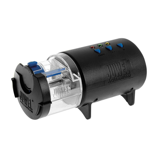 Distributeur automatique de nourriture Juwel EasyFeed avec son tambour transparent et ses touches de programmation