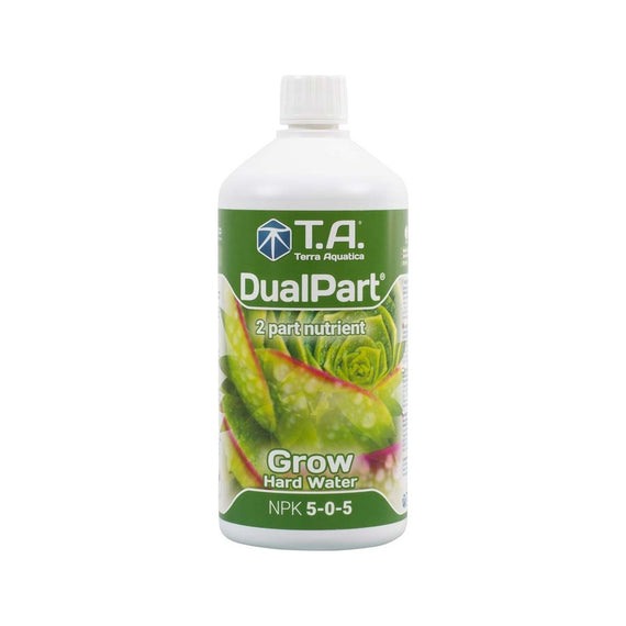Flacon de 1 L de DualPart Grow eau dure, mention Hard Water sur l'étiquette