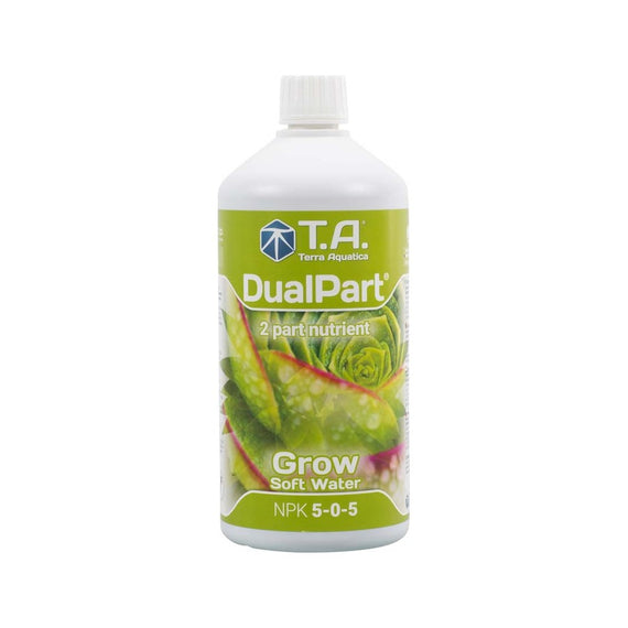 Flacon de 1 L de DualPart Grow eau douce, partie croissance NPK 5-0-5, étiquette verte