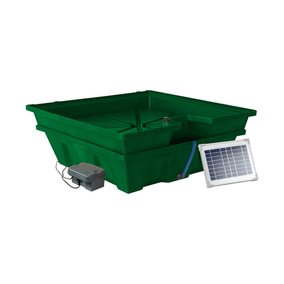 Solarversion: derselbe Tisch mit Photovoltaikpanel und Batteriestation
