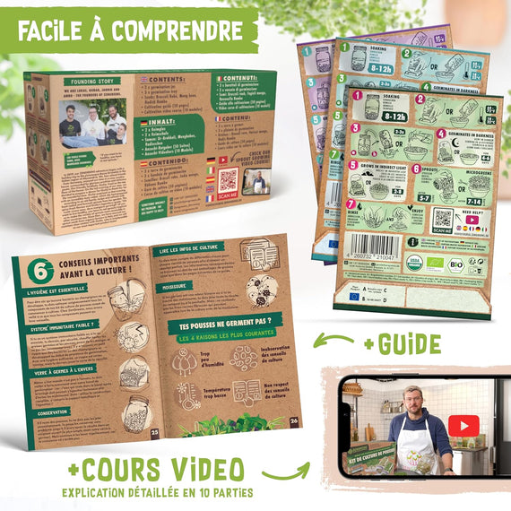 Seed sprouter with product packaging – ready-to-use kit delivery