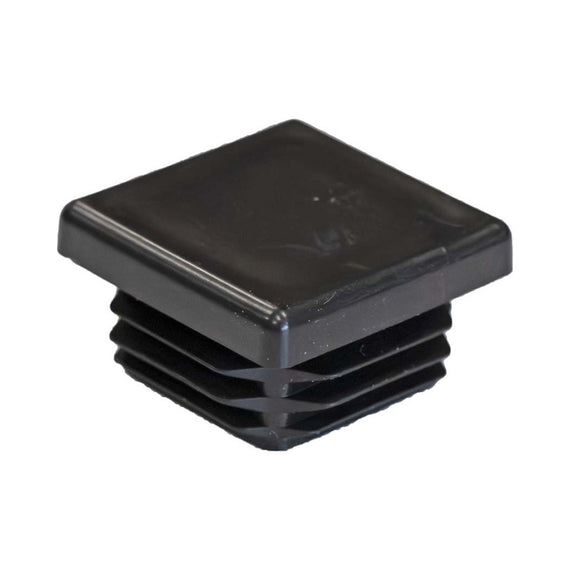 Bouchon noir à lamelles pour tube carré de 30 x 30 mm