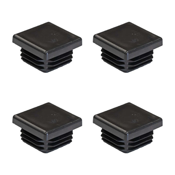 Lot de 4 bouchons à lamelles pour tube carré de 30 x 30 mm