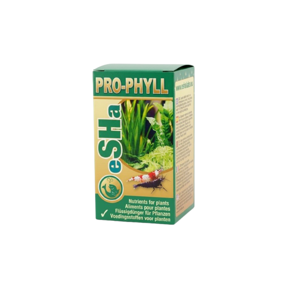 Boîte eSHa PRO-PHYLL 20 ml — engrais liquide sans nitrates pour plantes d'aquarium et crevettes