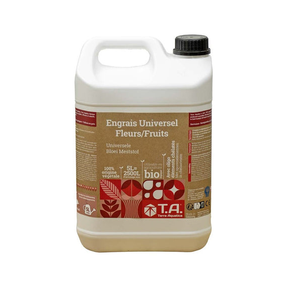 Bidon de 5 L d'engrais bio pour fleurs et fruits